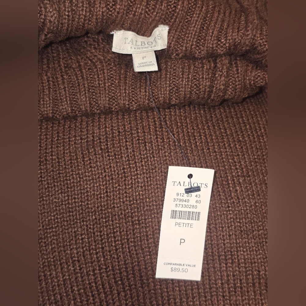 Talbots Brown Ribbed Sweatshirt - Picture 5 of 5